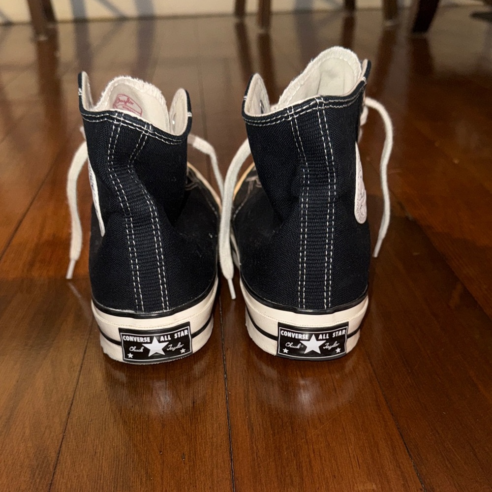 Converse Black and White 70 All Star High Top Sneakers - Picture 4 of 6